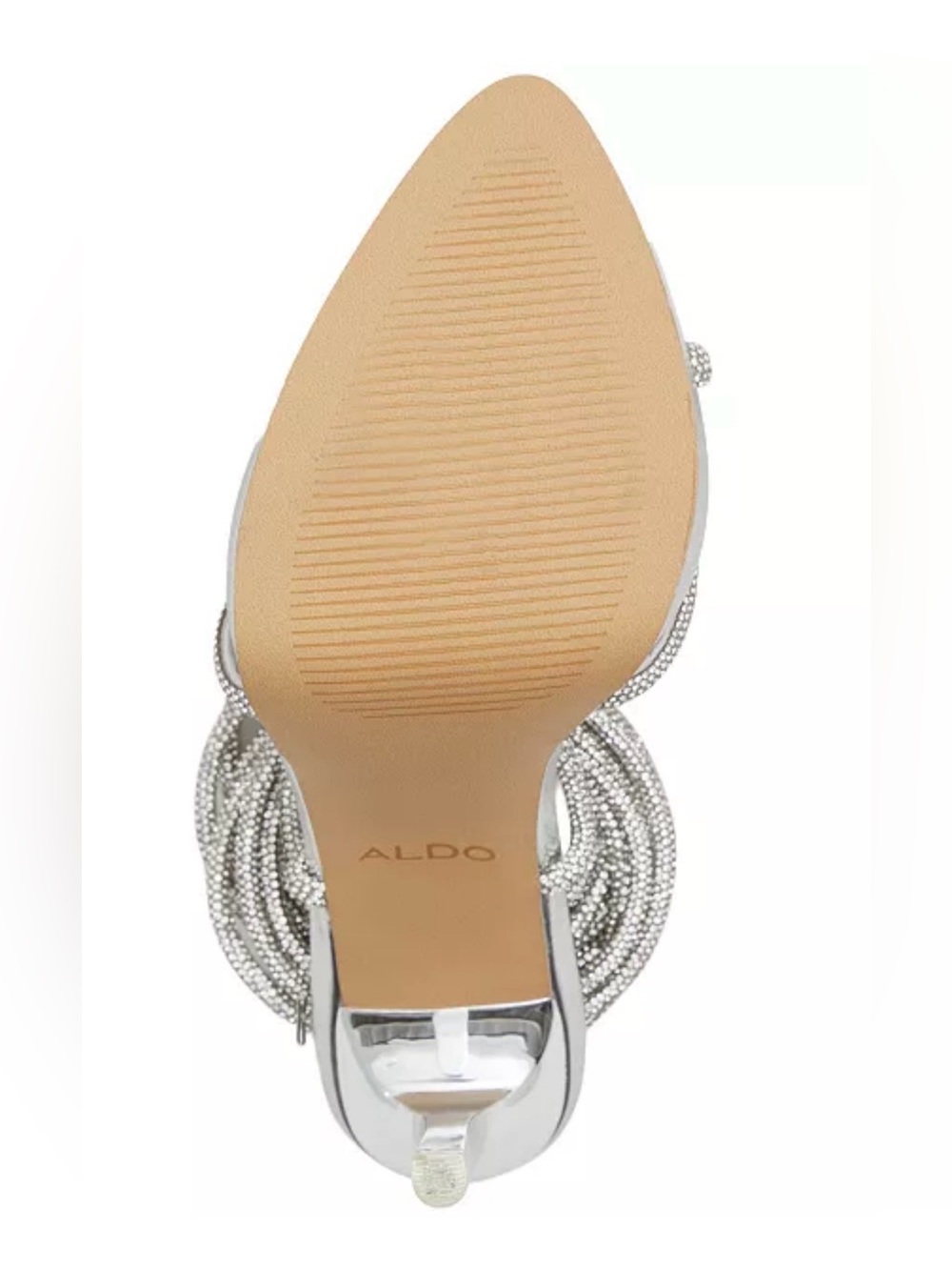 New ALDO Izabella Ghillie Ankle-Tie Dress Platform Heels Silver Stiletto Sandal - Picture 5 of 5